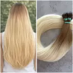 Nano gyűrűre tincsezett ombre 60cm 100% eredeti emberi haj/ 10gr