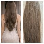 Tincsezett 70cm festett 7-es barna 100% eredeti emberi haj/ 10 gr