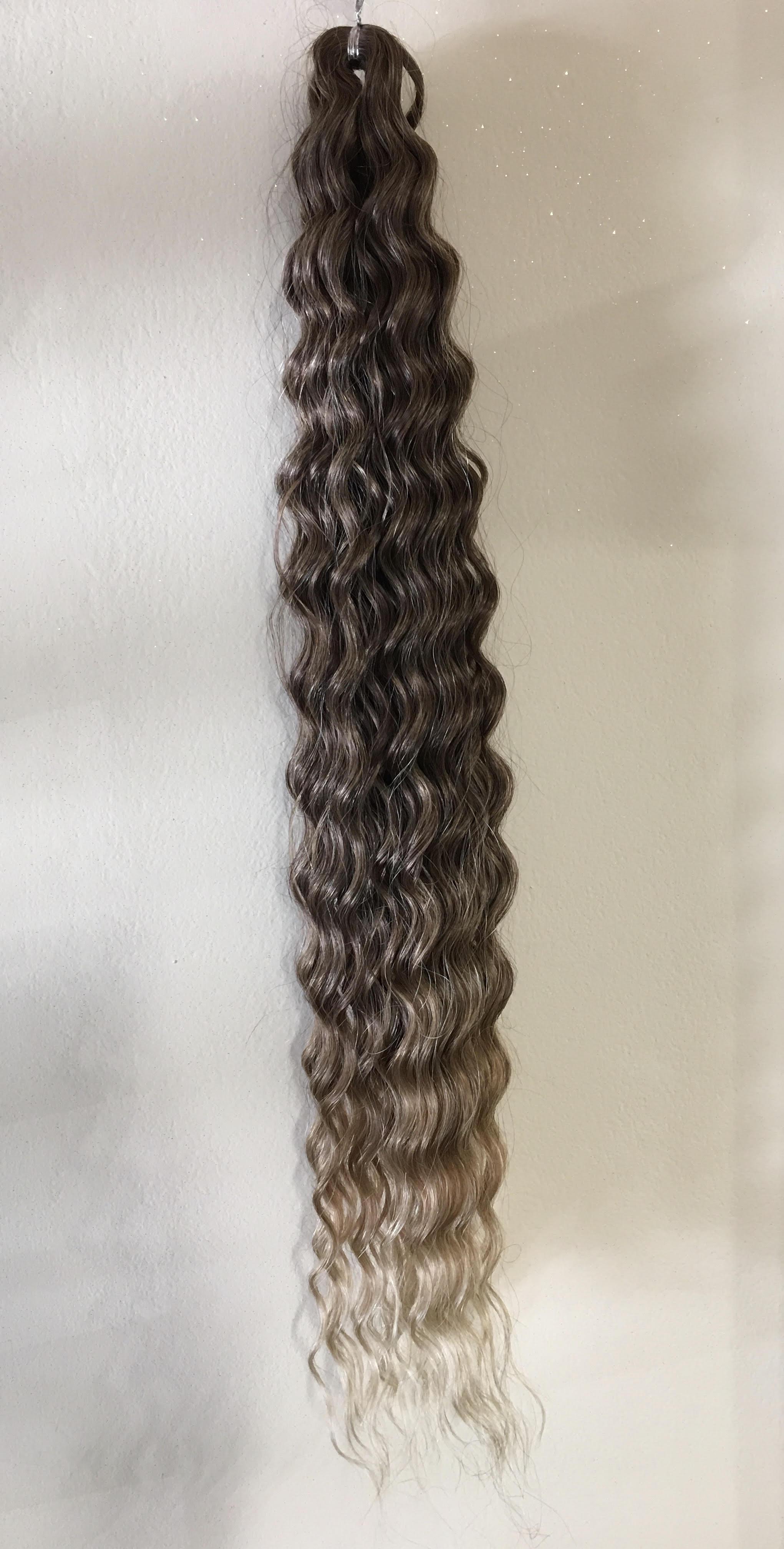Szintetikus póthaj 8-as barna-szőke ombre hullámos 100gr/70cm (8)