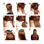 Világos szőke-karamell hullámos vasalható I. osztályú csatos 50-55cm, szintetikus haj (8)