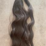 Sötétbarna hullámos vasalható szintetikus copf 55 (26)