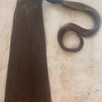 Csokibarna egyenes vasalható szintetikus copf 60cm (25)