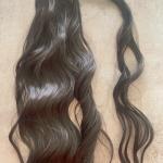 Sötétbarna hullámos vasalható szintetikus copf 55 (26)