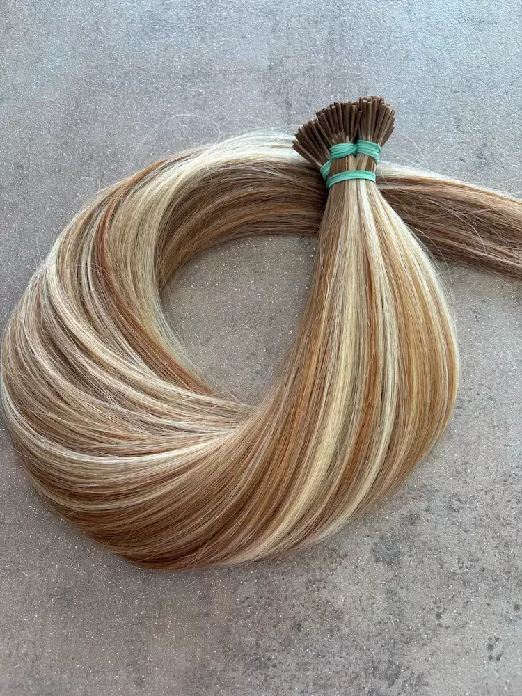 Melírozott tincses 60cm 100% eredeti emberi haj/ 10gr