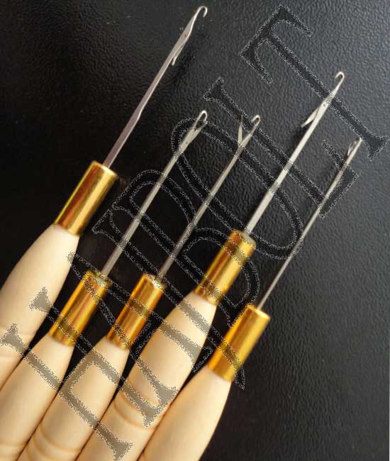 Mikrógyűrű behúzótű rövid "kampós"