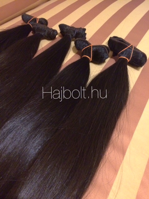 Tresszelt sötétbarna vékonyszálú 40cm natúr 100% eredeti haj/ 10gr