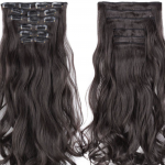 Natúr barna 100% emberi hajból készült csatos haj kb. 105-110 gr 70cm