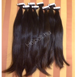 Natúr 4-5-ös barna, vastagabb szálú tape in (ragasztócsíkos) eredeti haj 50 cm/ 1 pár (2db)