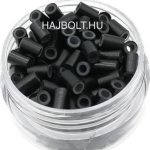 Fekete szilikonos hüvelygyűrű 100db/4mm; 3,5mm