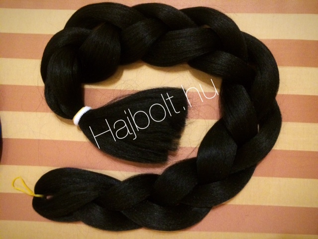 Szintetikus póthaj fekete 135gr/100cm