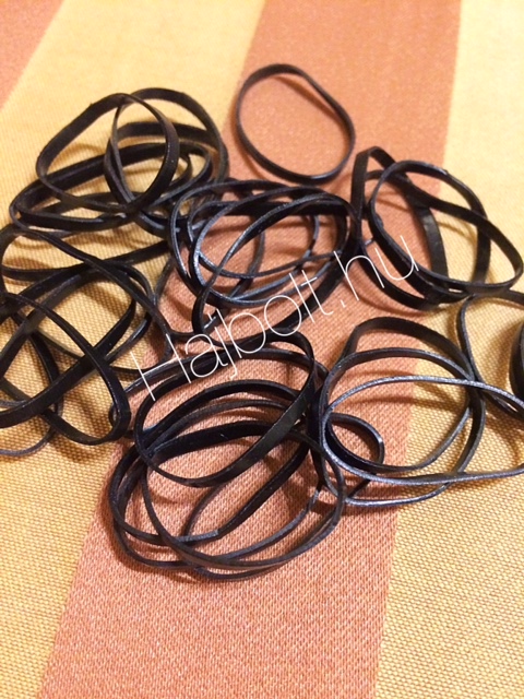 Gumigyűrű hajfelvarráshoz fekete 50db