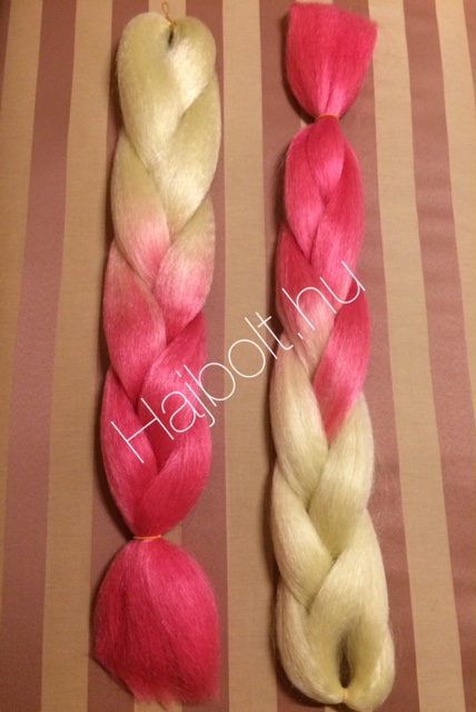 Szintetikus póthaj ombre szőke-rózsaszín 100gr / 60cm