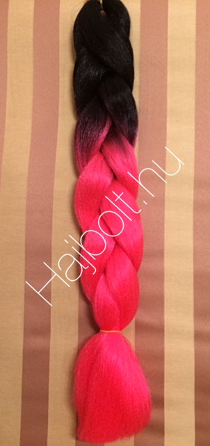 Szintetikus póthaj ombre fekete-pink 100gr/60cm