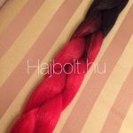 Szintetikus póthaj ombre fekete-piros 100gr/60cm