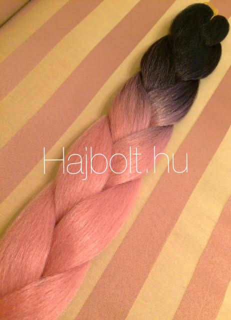 Szintetikus póthaj ombre fekete-mályva 100gr / 60cm