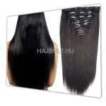 Natúr barna 100% emberi hajból készült csatos haj kb. 105-110 gr 70cm