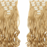 Méz szőke 100% emberi hajból készült csatos haj kb. 110-115 gr 60 cm