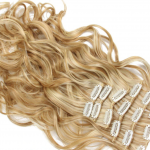Méz szőke 100% emberi hajból készült csatos haj kb. 110-115 gr 60 cm