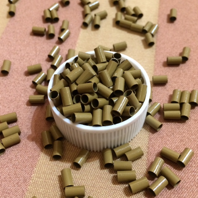 Karamell színű réz hüvelygyűrű 100db/4mm hosszú 3mm átmérőjű