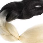 Szintetikus póthaj ombre fekete-szőke 100gr / 60cm