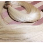 Platina szőke enyhén hamvas színű tresszelt 50cm 100% eredeti haj/ 10gr