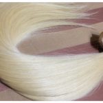 Platina szőke enyhén hamvas színű tresszelt 50cm 100% eredeti haj/ 10gr