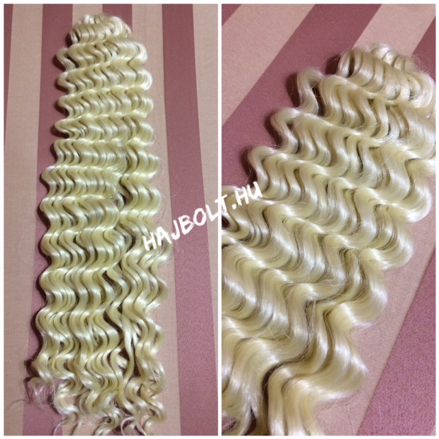 Szintetikus póthaj platina szőke hullámos 100gr/70cm