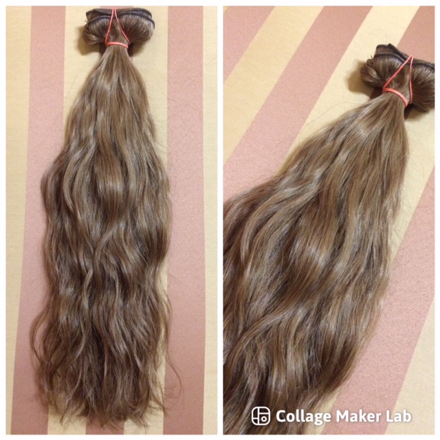 Festett 8-as barna hullámos tresszelt 100% eredeti emberi haj 40cm/ 10 gr