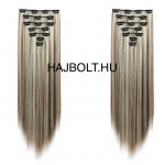 Melírozott csatos 40-70 cm eredeti emberi haj