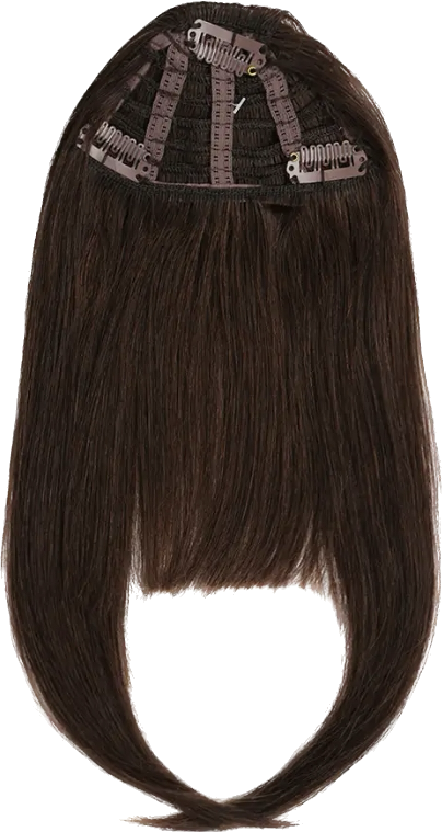 Sötét-gesztenyebarna csatos festett frufru