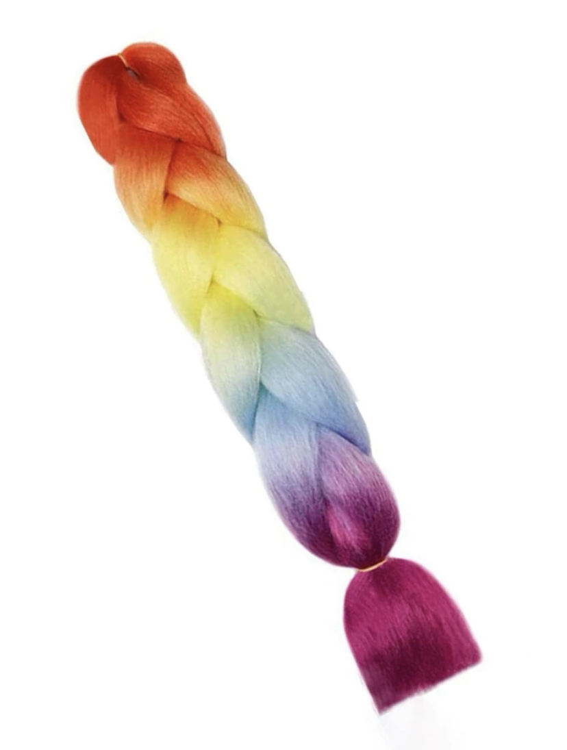 "Szivárvány" változó színsorrendbe szintetikus póthaj 100gr/60cm