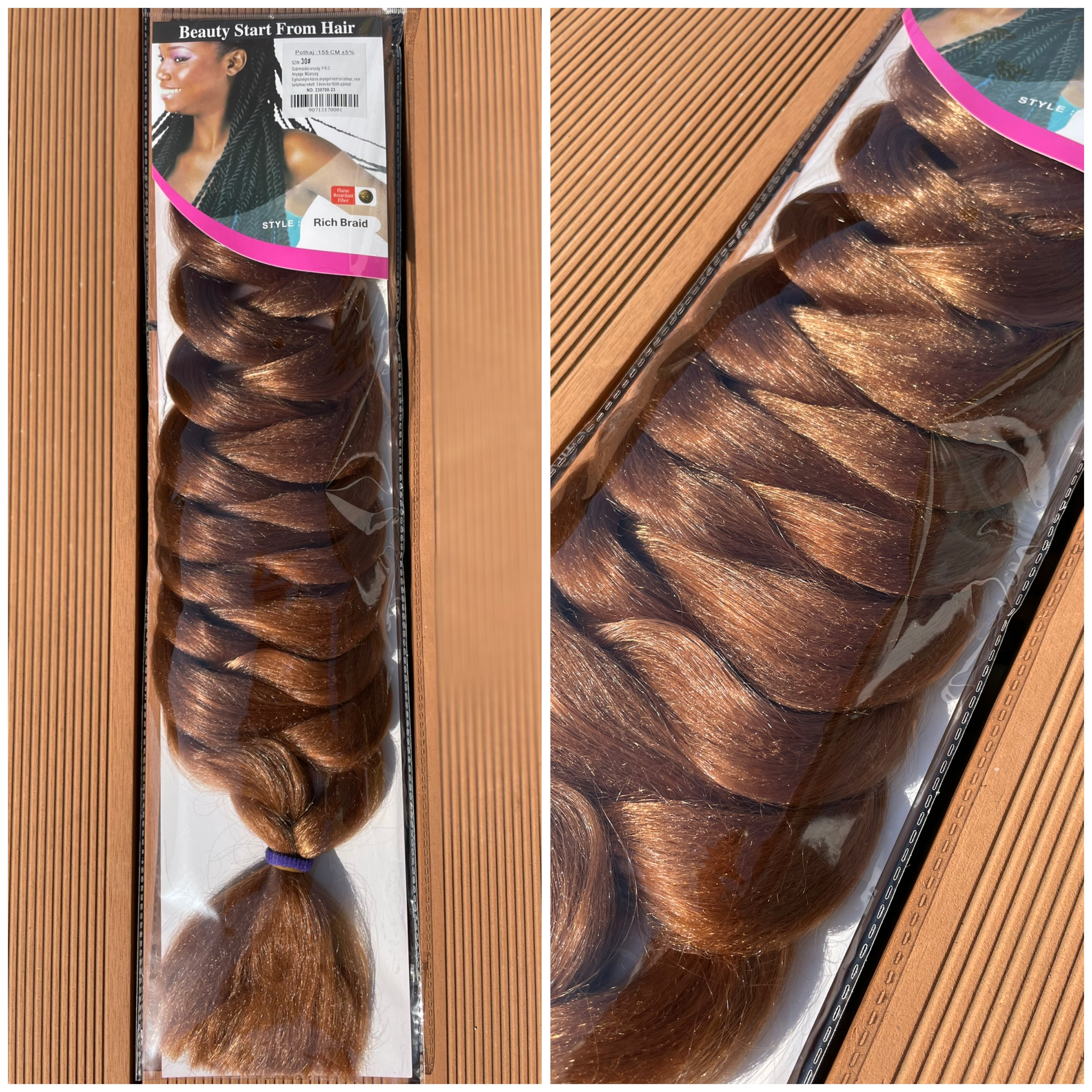 Szintetikus póthaj vörös 30# 120gr/100cm