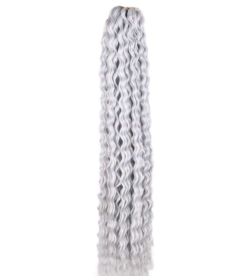 Szintetikus póthaj ezüst hullámos 120gr 70cm (10)