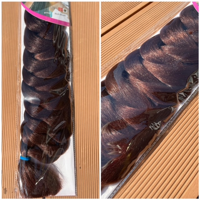 Szintetikus póthaj enyhén vöröses csokoládé barna 33# 120gr/100cm/ 10 db