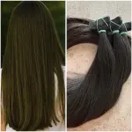 Natúr 4-5-ös barna, vastagabb szálú tape in (ragasztócsíkos) eredeti haj 50 cm/ 1 pár (2db)