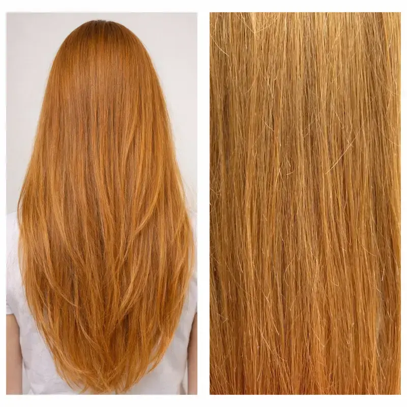 8.3-as színű, 100% emberi hajból készült csatos haj kb. 110-115 gr 60 cm